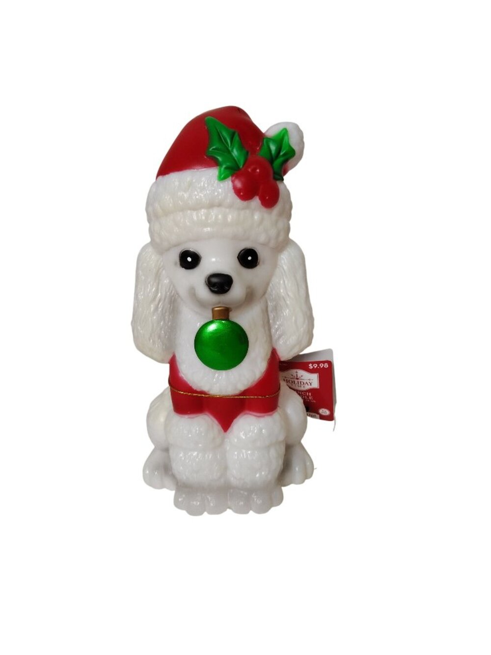 Holiday Light-Up Dog Tabletop Blow Mold Decoration Christmas Poodle